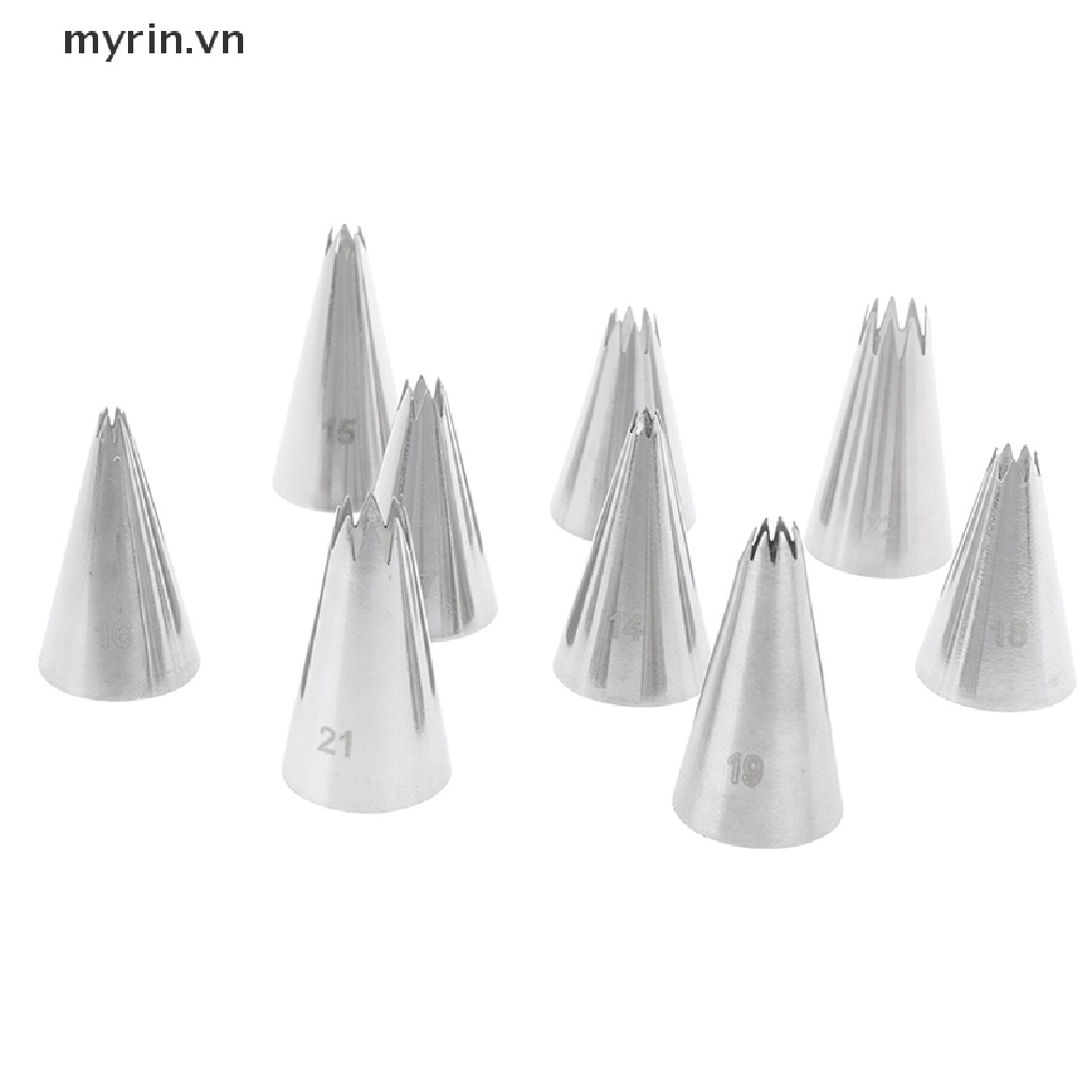 Bộ 9 Đuôi Bắt Bông Kem Bằng Kim Loại Dùng Trang Trí Bánh Kem