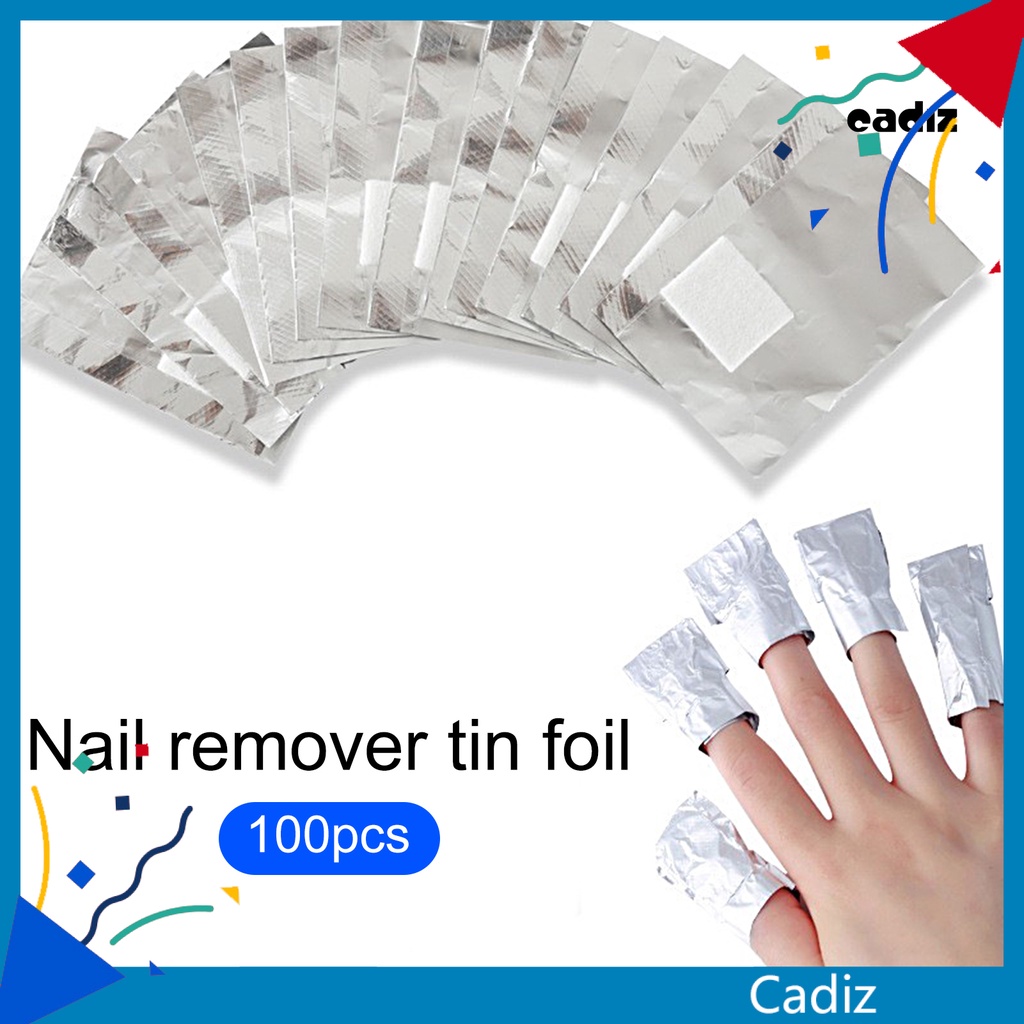 Bộ 100 Giấy Thiếc Tẩy Sơn Móng Tay Không Chứa Chất Độc Hại Tiết Kiệm Sức Lao Động Tiện Dụng