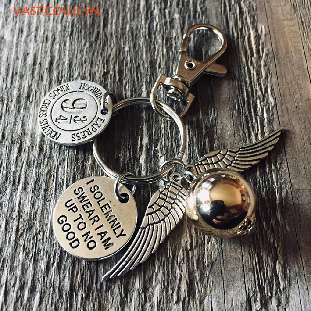 Móc Khóa Hình Đôi Cánh Màu Vàng Thời Trang Cho Nam Và Nữ