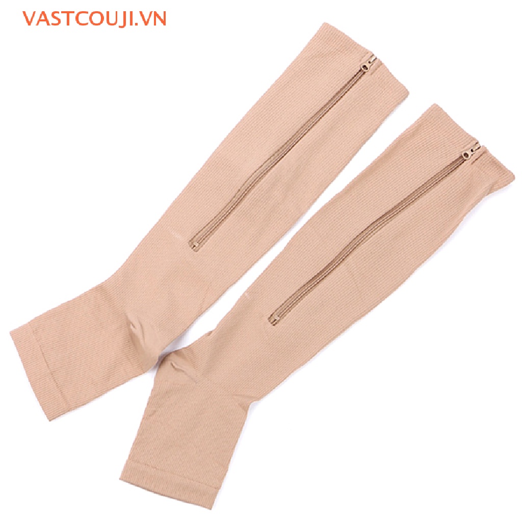 1 Đôi Tất Hở Ngón Có Khóa Kéo Giảm Đau Tiện Dụng