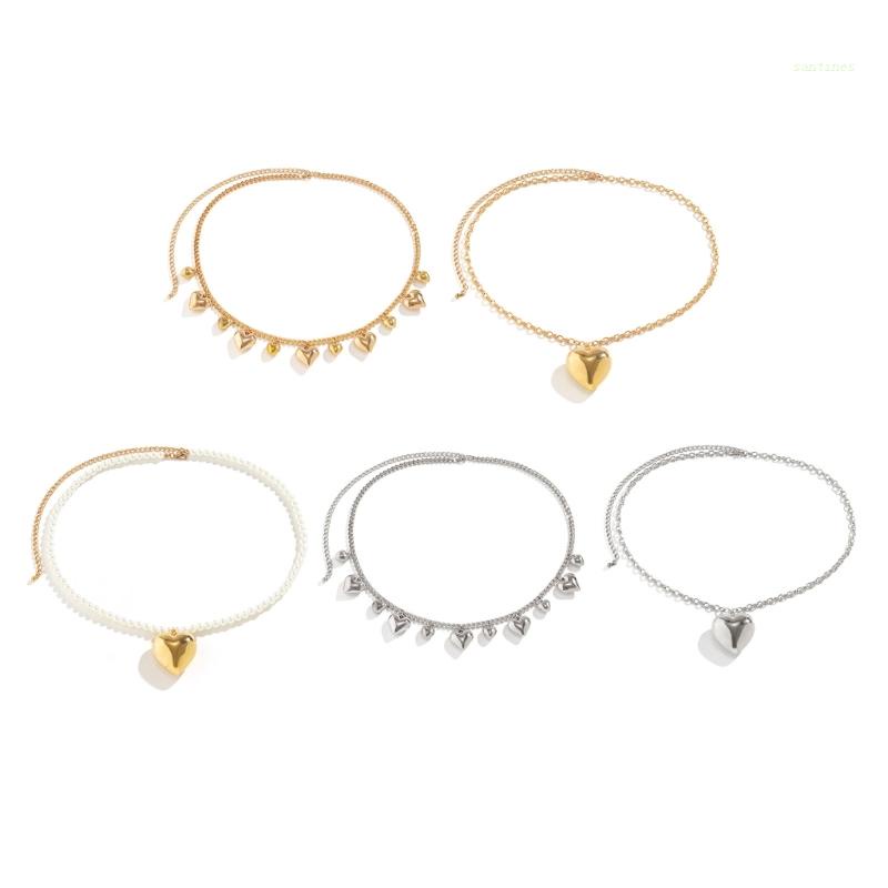 Dây Đeo Hông / Thắt Lưng Dạng Chuỗi Xích Mặt Trái Tim Nhỏ Y2K Phong Cách Punk Quyến Rũ Cho Nữ