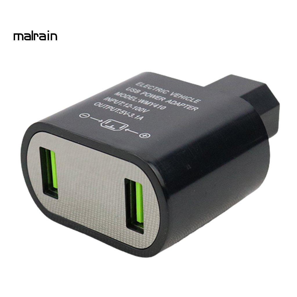 Cục Sạc Chuyển Đổi Hai Cổng USB PC 12V-100V Sang 5V 3A Màn Hình Kỹ Thuật Số Cho Xe Hơi