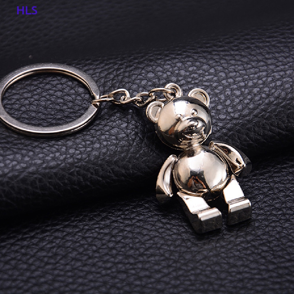 Móc Khóa Hình Gấu 3D Bằng Kim Loại Dễ Thương