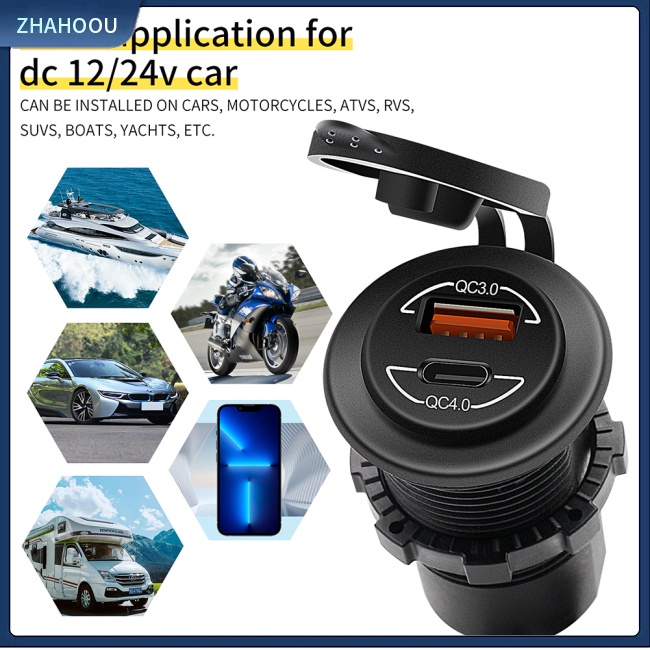 ☃Phụ Kiện Trang Trí Nhà Cửa Kiểu Dáng Dễ Thương Xinh Xắn☃ Tẩu Sạc Điện Thoại / Máy Tính Bảng 5v 3a 60w Qc3.0 Hai Cổng Usb Cho Xe Hơi / Tàu Thuyền