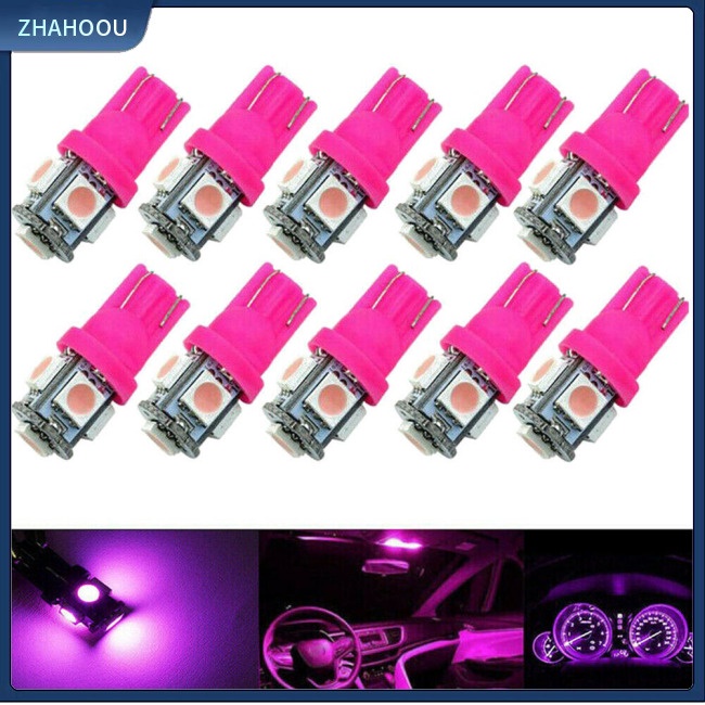 ☃Phụ Kiện Trang Trí Nhà Cửa Kiểu Dáng Dễ Thương Xinh Xắn☃ Set 10 Bóng Đèn Chiếu Sáng Biển Số Xe Ô Tô W5w T10 5050 5smd
