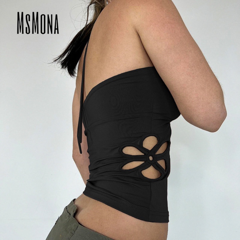 Áo Ống Ôm Sát Khoét Vai Màu Trơn Họa Tiết Hoa Quyến Rũ Thời Trang 2023 Cho Nữ