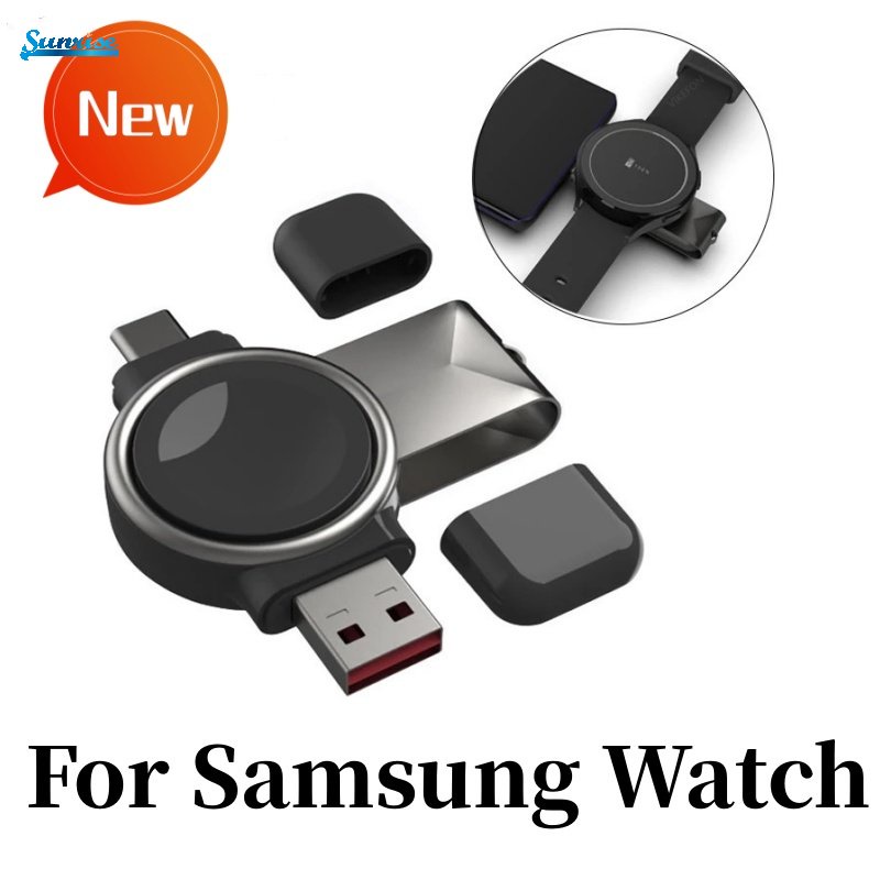 Bộ Sạc Nhanh Không Dây 2 Trong 1 40 / 42 / 44 / 46mm Bằng ABS Cho Đồng Hồ Samsung Galaxy Watch 5Pro / 5 / 4 / 3 Active 1 / 2