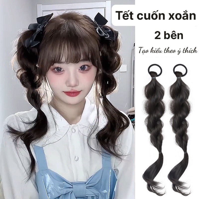 Tóc Giả Tết Kiểu Cuốn Xoắn Phong Cách Hàn Quốc Cho TeenGirl (giá 1 bên) MyBaby