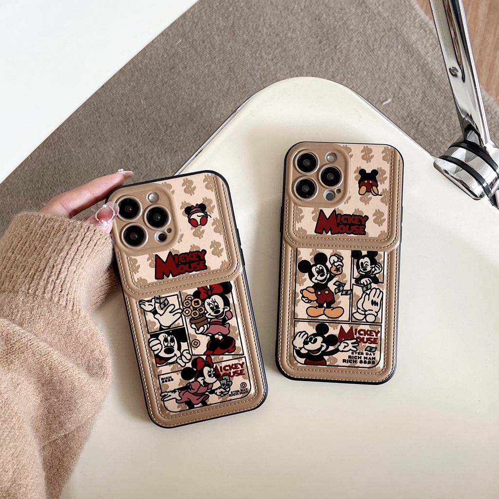 Ốp Điện Thoại TPU Silicon Mềm Chống Sốc Thiết Kế Hoạt Hình Mickey Minnie Cho iPhone 11 12 13 14 PRO MAX