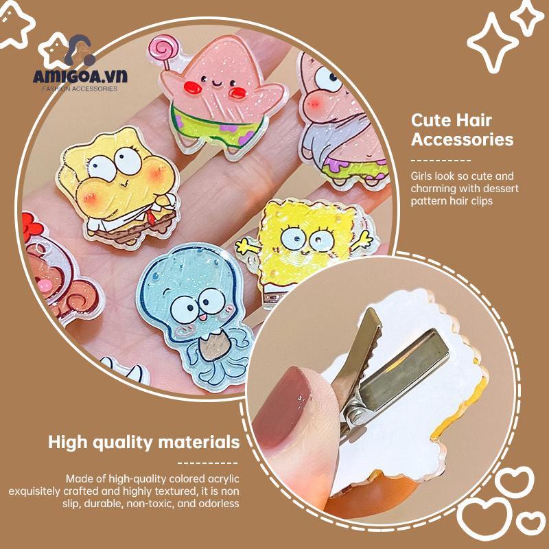 ✨✨Kẹp Tóc Hình Spongebob Bằng Acrylic Xinh Xắn Cho Nữ