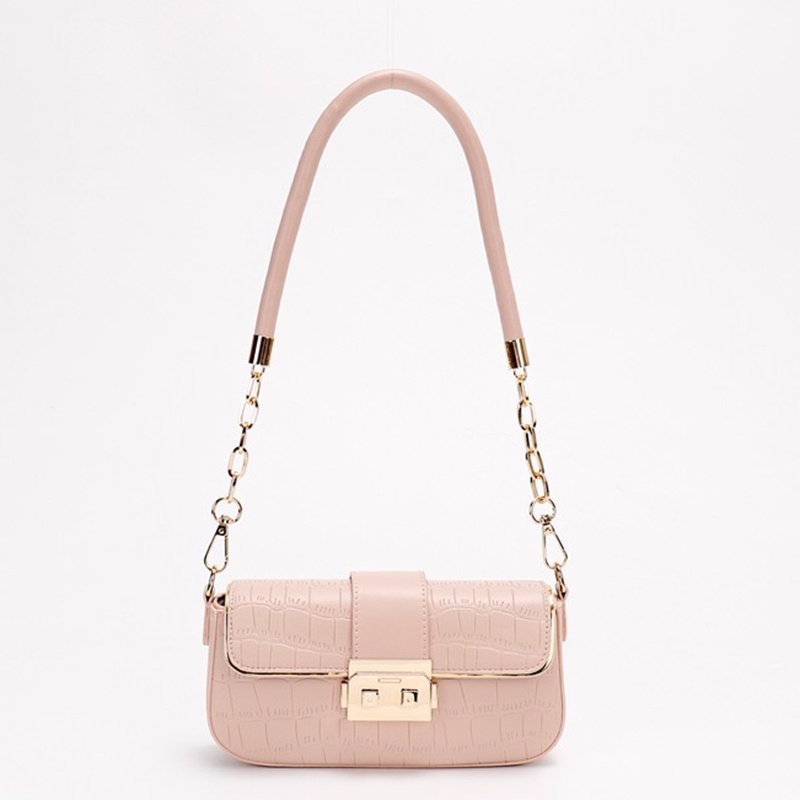 Túi Đeo Vai Vân Da Cá Sấu Màu Trơn Thời Trang Cao Cấp Cho Nữ