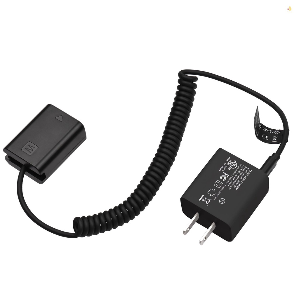 Khớp Nối Pin Andoer Type-C NP-FW50 20W PD Thay Thế Cho A7S2 A7S A7 II R RII A7M2 A6000 A6300 A6500 A7000