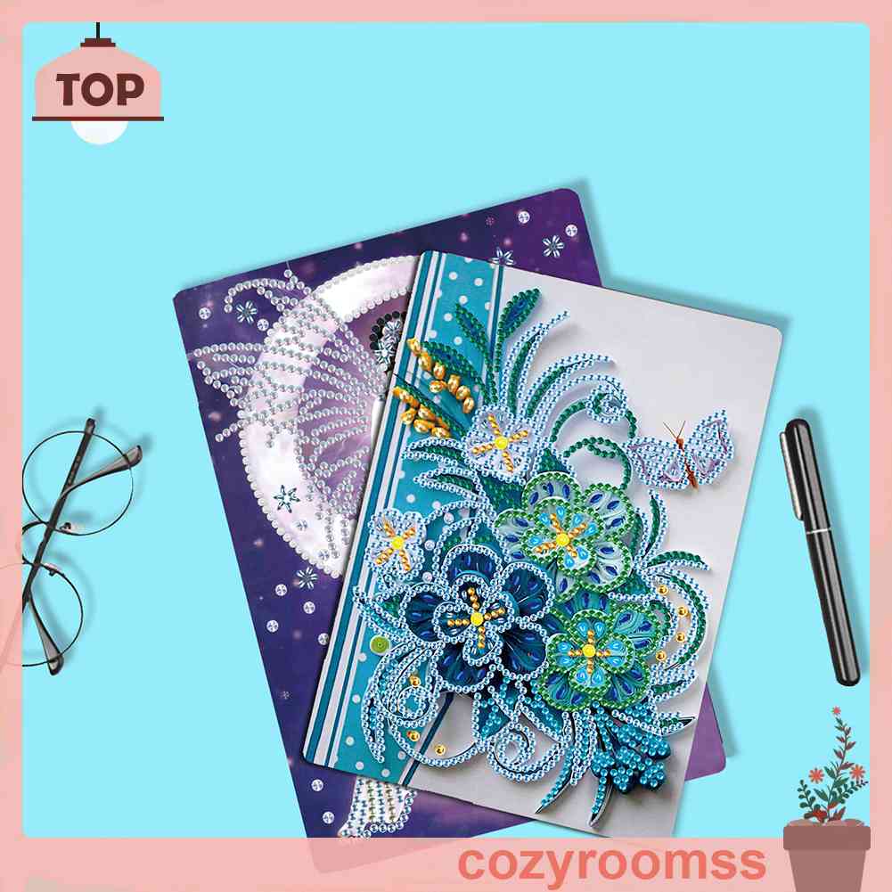 Sổ Tay Khổ A5 50 Trang Đính Đá Kim Cương Đặc Biệt DIY