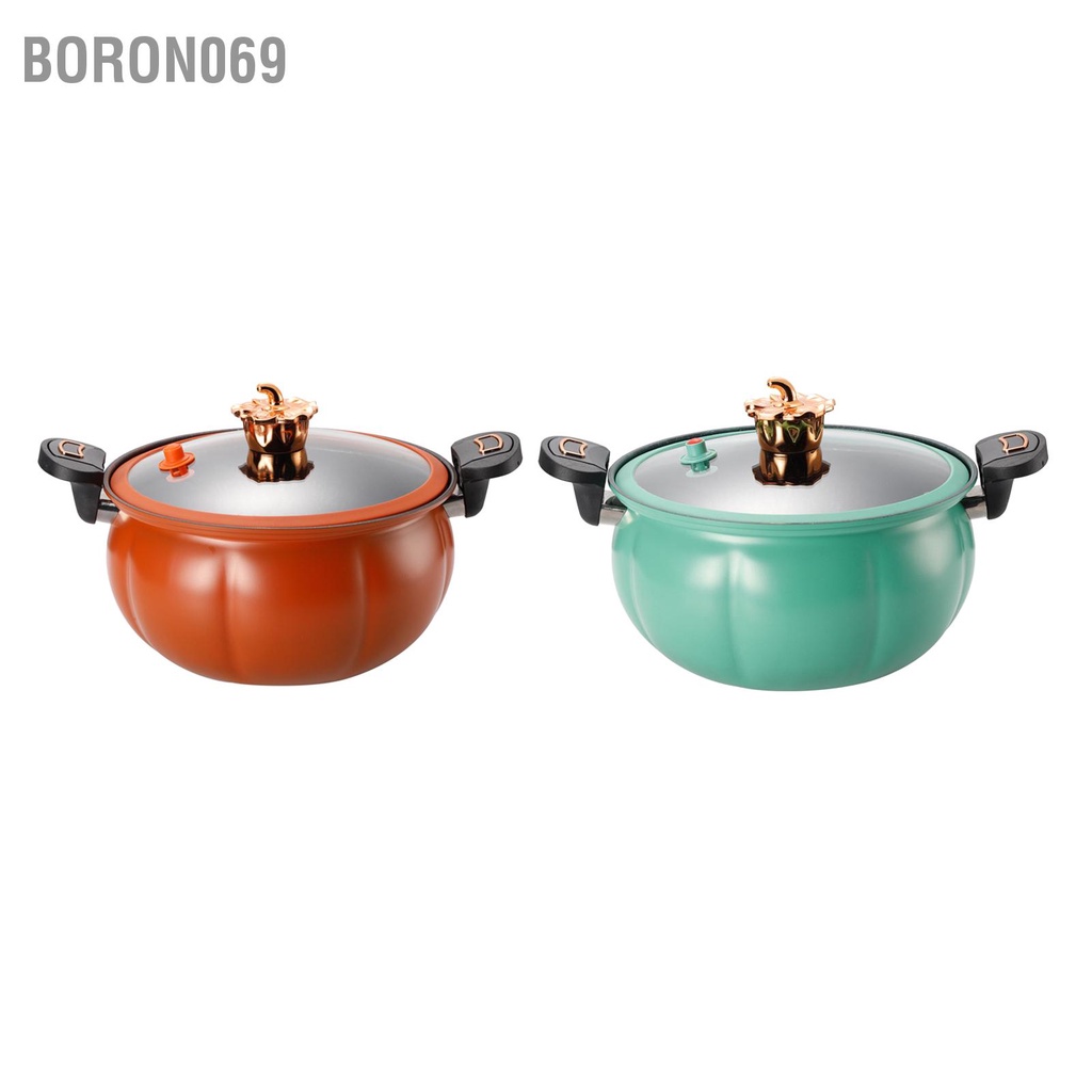 Boron069 Nồi Áp Suất Micro Bí Ngô Chống Dính Đa Năng Canh Bếp Gas Dụng Cụ Nhà Có Nắp Kính