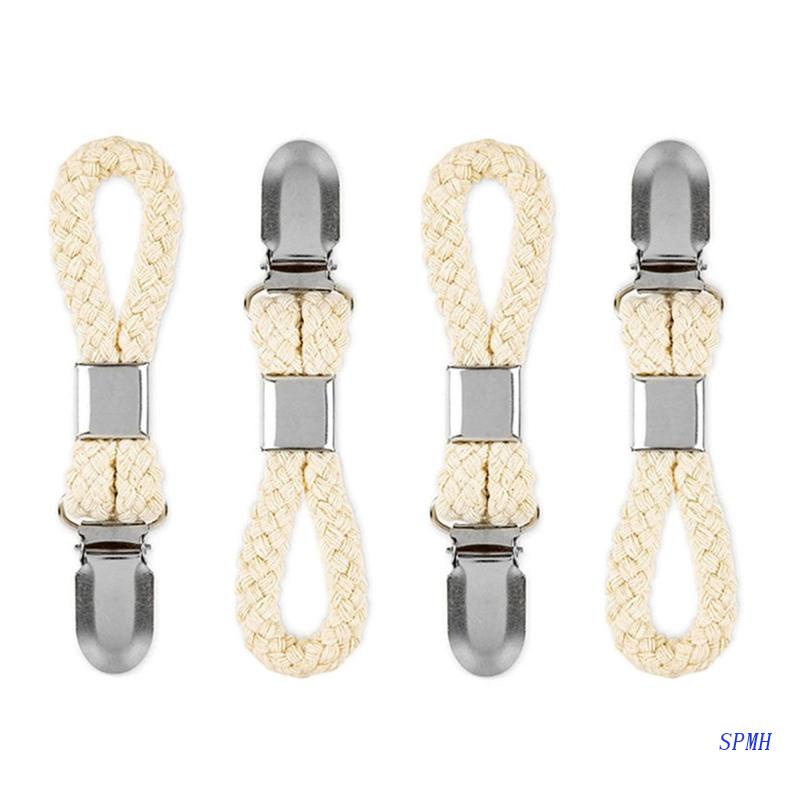 Set 2 / 4 Kẹp Treo Khăn Bằng Cotton Bện Đa Năng Cho Nhà Bếp Nhà Tắm