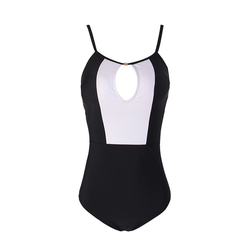 Bộ Đồ Bơi Một Mảnh Lưng Cao Màu Trắng Đen Phong Cách Nhật Hàn Quyến Rũ