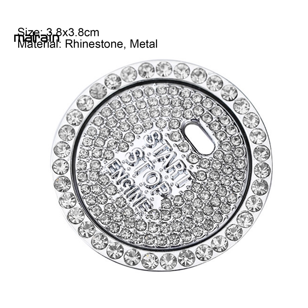 Vỏ Bọc Nút Khởi Động Xe Hơi Tự Dính Đính Đá Lấp Lánh