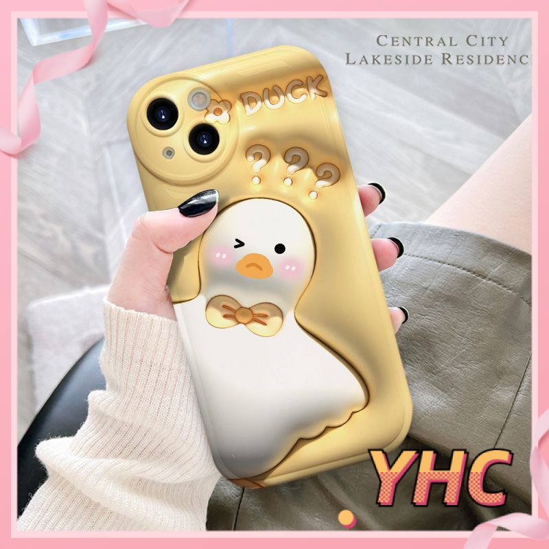 Ốp lưng iphone Hiệu ứng hình ảnh 3D của vịt dễ thương, đệm khí bong bóng, vỏ mềm silica gel chống rơi Cho Iphone 6 / 6S / 6splus / se / 7 / 7plus / 8 / 8plus / X / xs / xsmax / 11 / 12 / 13 / 14 / Plus / pro / pro max-5074
