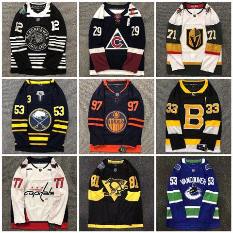 NHL Khúc Côn Cầu Jersey Khúc Côn Cầu Plus Kích Thước Jersey Dài Tay T Hip Hop Đường Phố hiphop Jerse