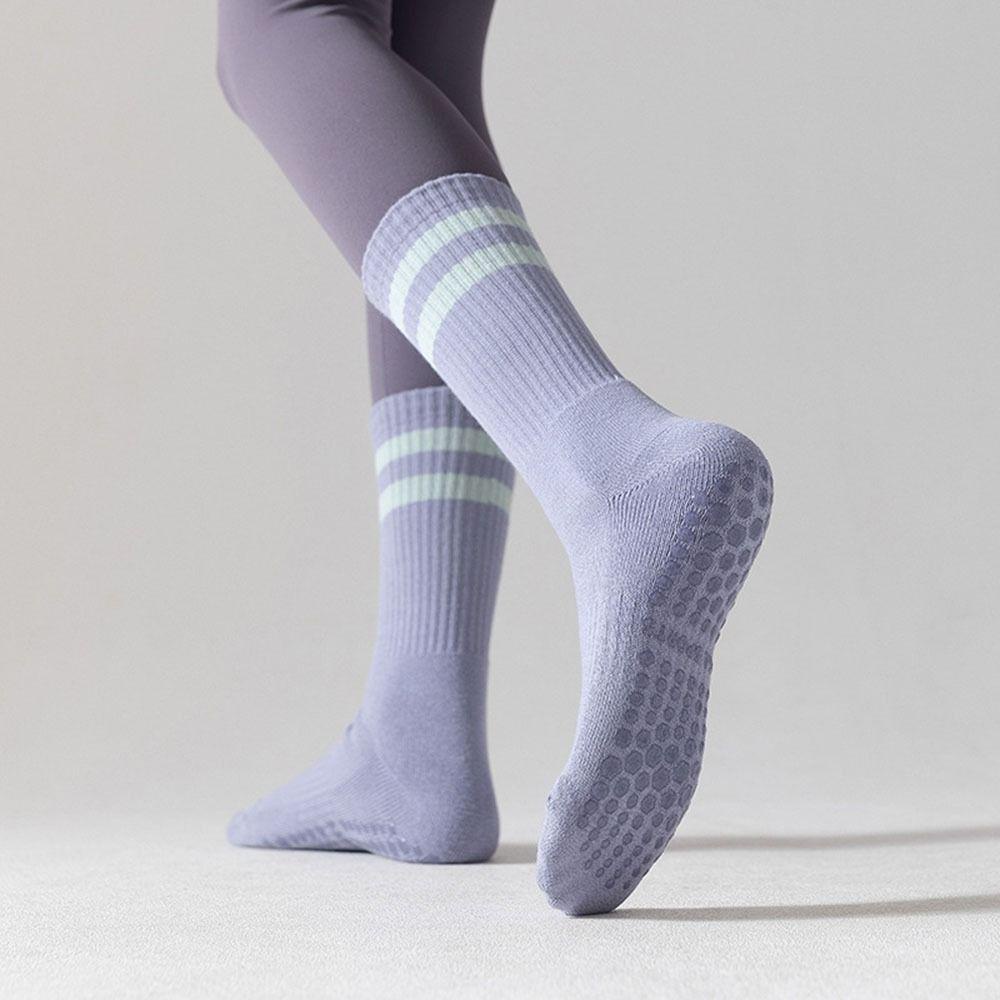 Vớ Ống Lửng Bằng Silicon Co Giãn Chống Trượt Họa Tiết Kẻ Sọc Thời Trang Tập Yoga / Nhảy Múa Thể Thao