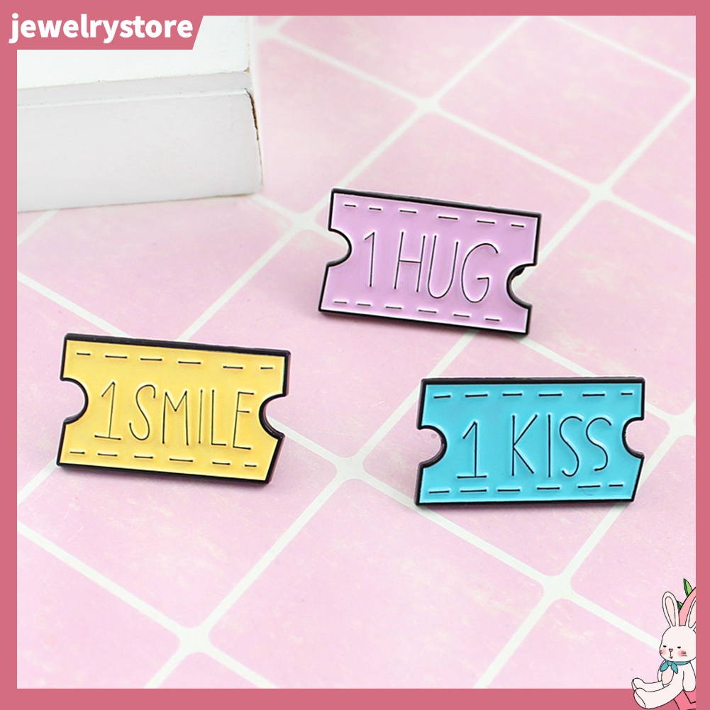 Ghim Cài Áo Kim Loại Hình Vé Máy Bay / Chữ HUG KISS Thời Trang Nữ