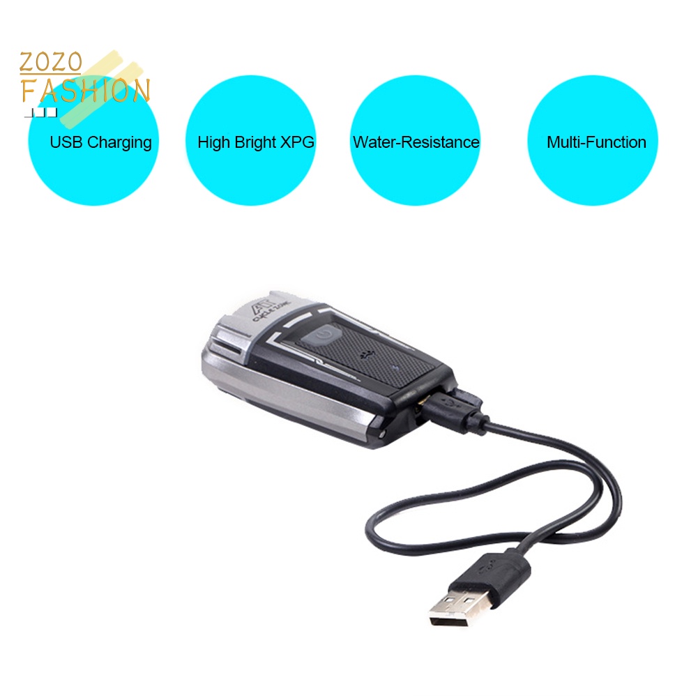 Đèn Pin Gắn Tay Lái Xe Đạp Có Thể Sạc Lại Bằng Cổng USB