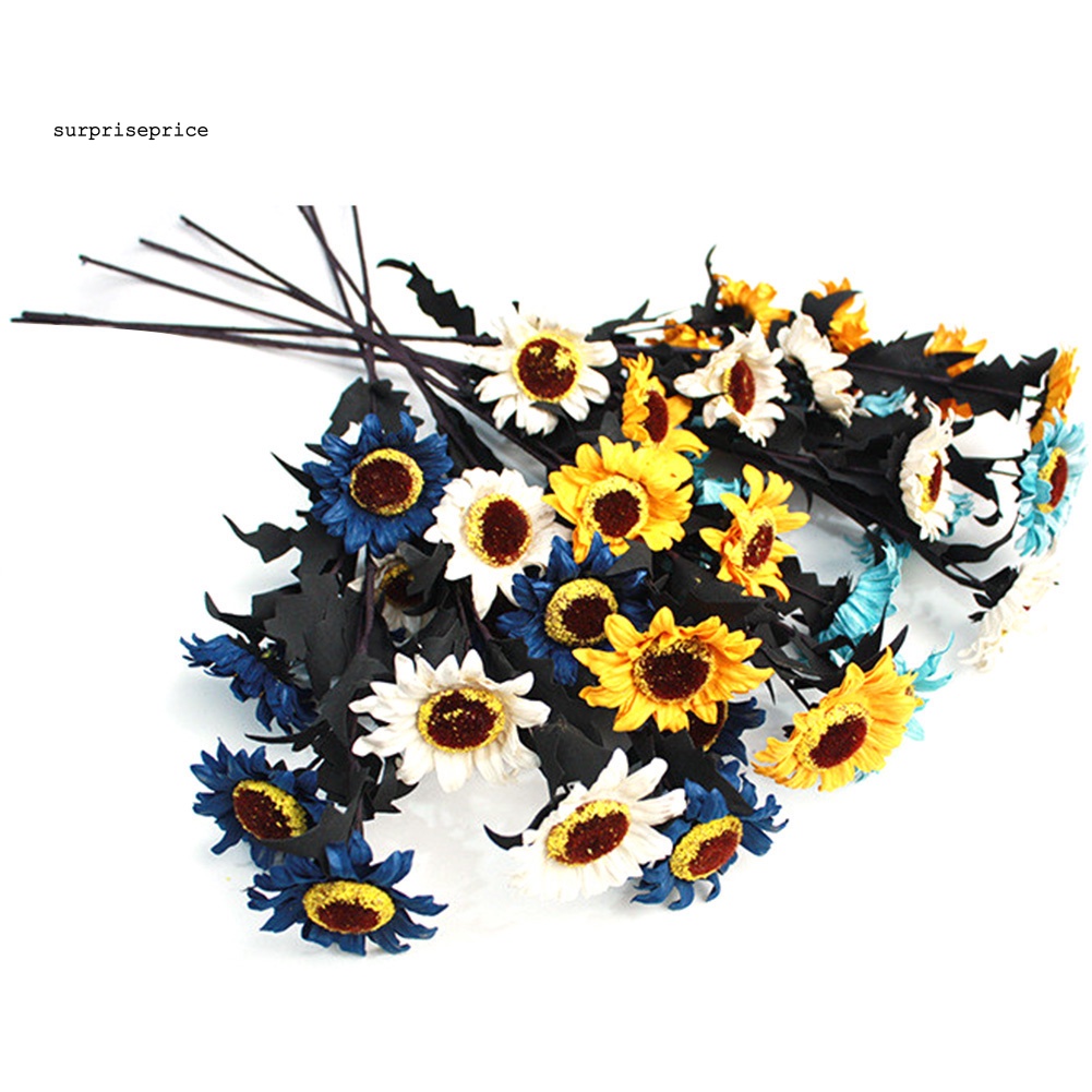 1 Nhánh 5 Hoa Hướng Dương Nhân Tạo Trang Trí Nội Thất