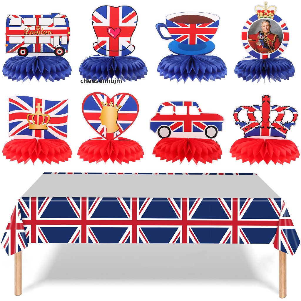 Set 9 Phụ Kiện Trang Trí Bàn Kích Thước 220x130cm Họa Tiết Tổ Ong Độc Đáo