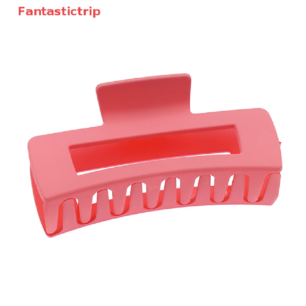 Kẹp Tóc Càng Cua Lớn Bằng Nhựa Màu Trơn Thanh Lịch Cho Nữ