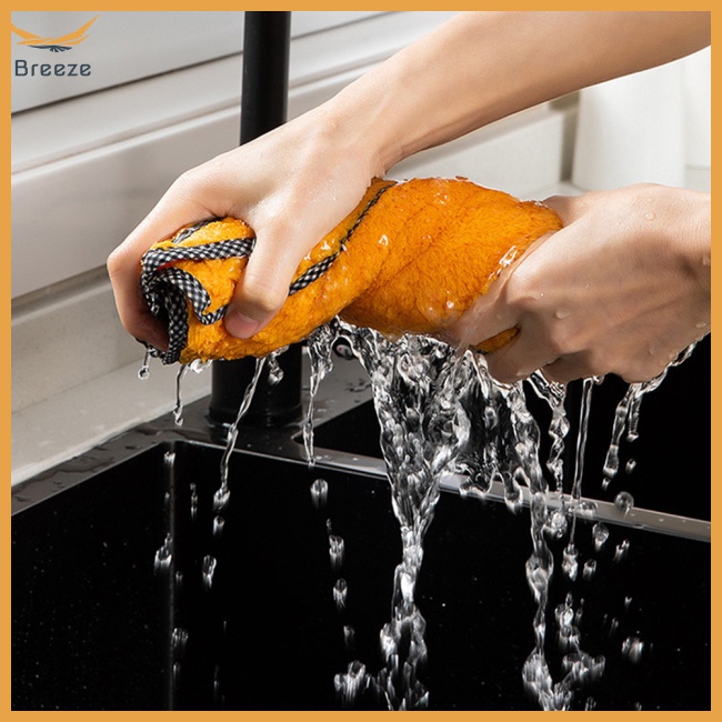 Khăn Lau Chén Dĩa Chất Liệu Microfiber Dày Dặn Thấm Hút Tốt