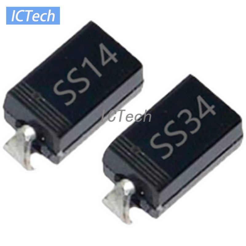 Bộ 100 / 50 Cái / 14 SS24 SS210 SS34 SS36 SS54 1N5822 SMA SMD Diode