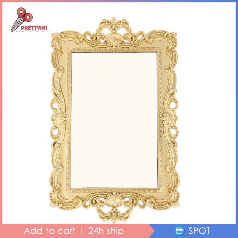 [Prettyia1] Khay Đựng Đồ Trang Điểm Gương Trang Điểm Có Gương