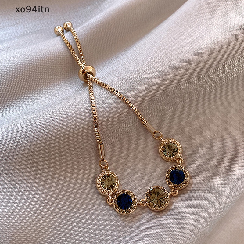 Vòng Tay Đính Đá Zircon Có Thể Điều Chỉnh Kỷ Niệm Hàn Quốc Cho Nữ