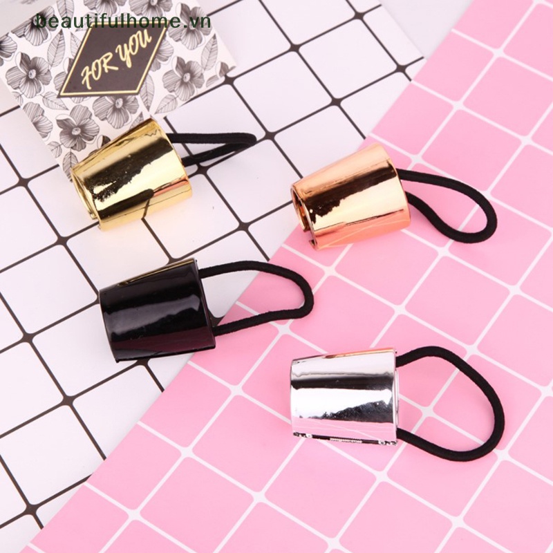 Dây Buộc Tóc Co Giãn Bằng Kim Loại Phong Cách Punk