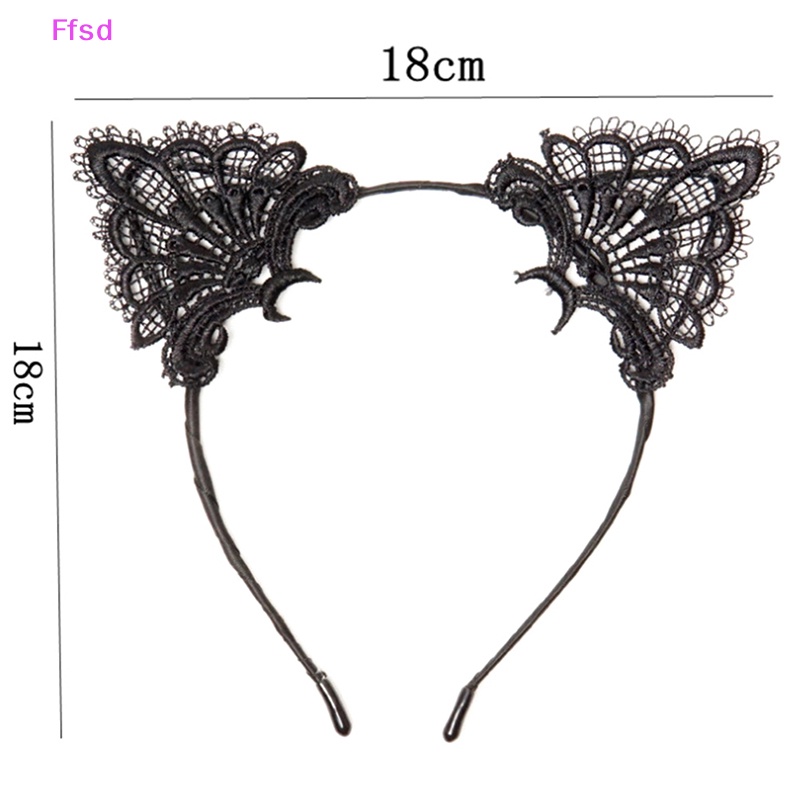 Cài Tóc Tai Mèo Đen Phối Ren Thời Trang Cho Nữ