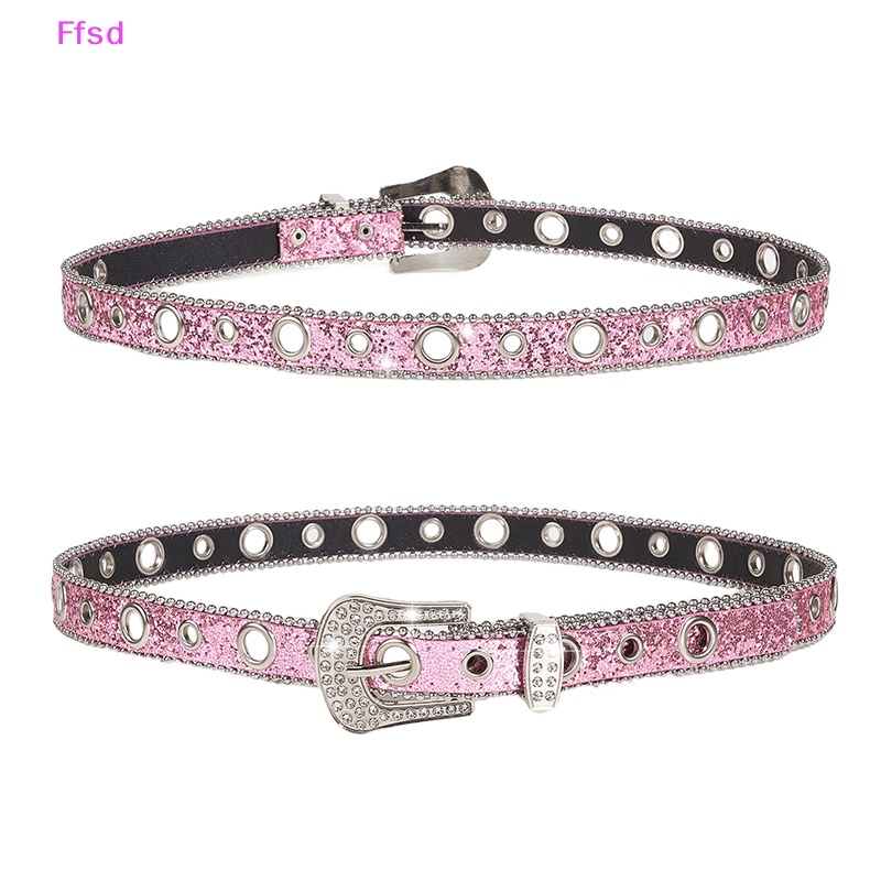 Thắt Lưng Da PU Đính Đá Phong Cách Cao Bồi Phương Tây Y2K Cho Nam Nữ