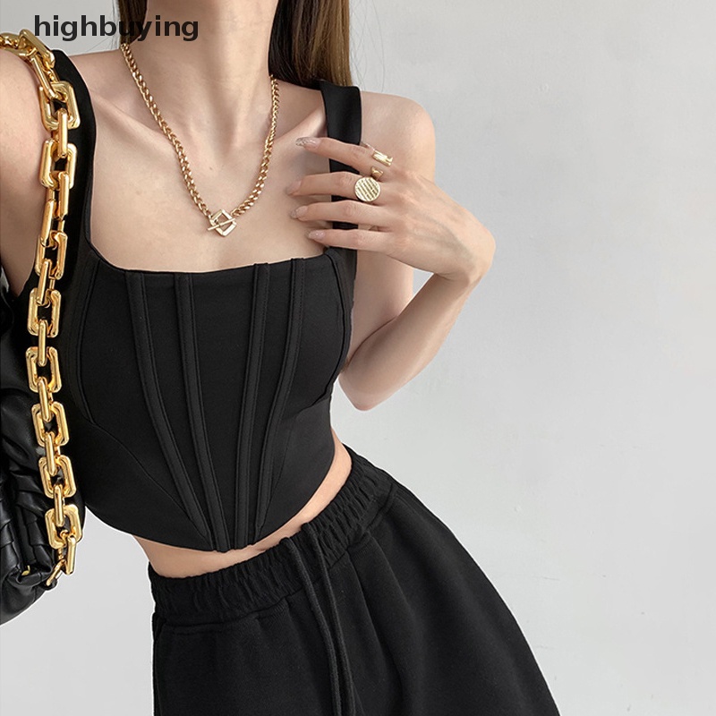 Áo Hai Dây Cổ Vuông Dáng Ôm Thời Trang Mùa Hè Quyến Rũ Cho Nữ