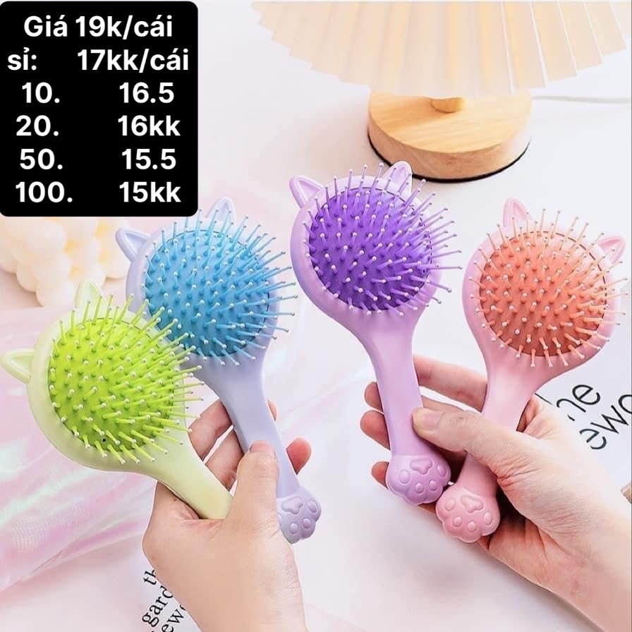 ( Bán Buôn- Sỉ) Lược gương 2in1 cầm tay mini bỏ túi hình tai mèo (lược)