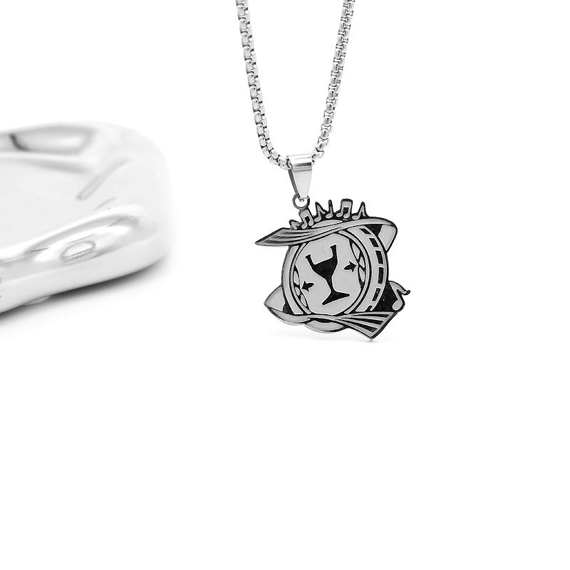 Vòng cổ Thép Titan Màu Bạc Mặt Hình 3 Thirteen Ying Jie Game Accesorios Kevin Elysia Aponia