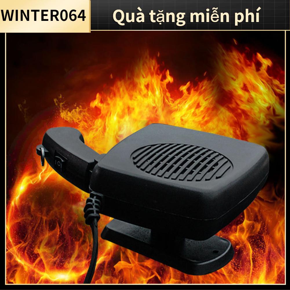 Winter064 Máy Sưởi Ô Tô Di Động Đế Xoay 360 Độ 2 Trong 1 Quạt Và Làm Mát Defroster Defogger Cho Xe Màu Đen