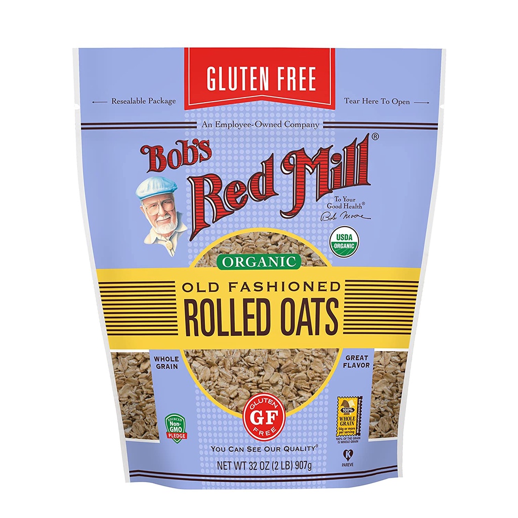 Yến mạch hữu cơ cán vừa Gluten Free Bob's Red Mill Organic Old Fashioned Rolled Oats 907gr