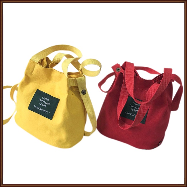 Túi Đeo Vai Bằng Vải Canvas Thiết Kế Nhỏ Gọn Thời Trang