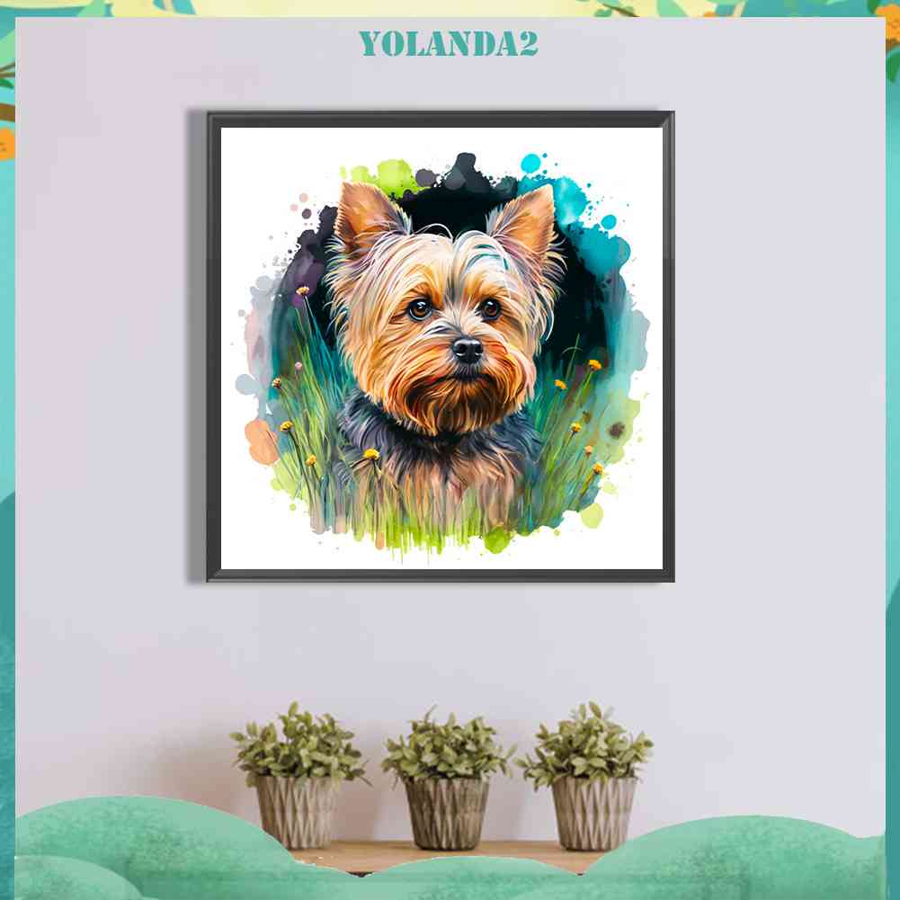 Tranh Đính Đá Kim Cương Toàn Bộ 5D DIY Hình Vẽ Chó Trang Trí Nhà Cửa