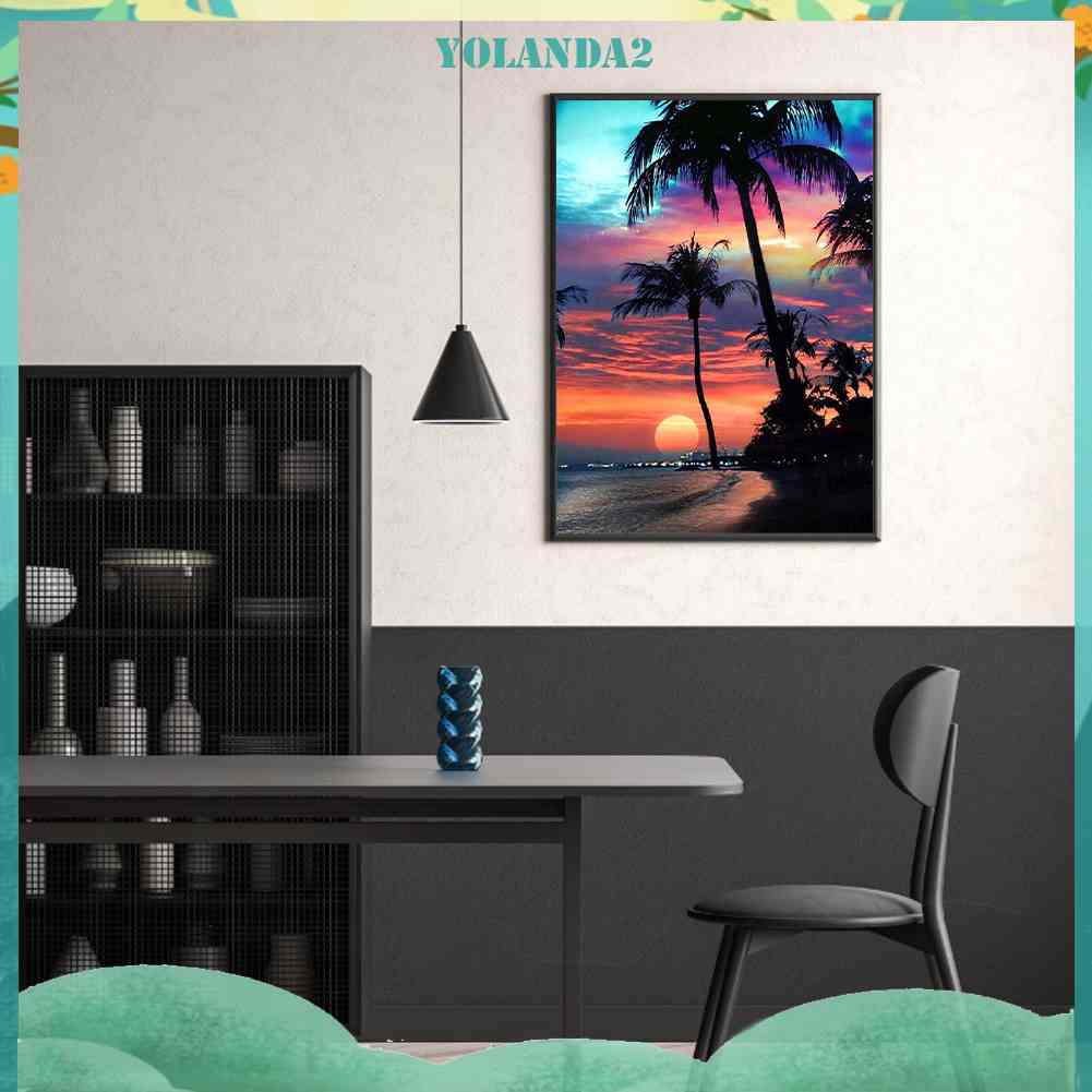 Bộ Tranh Đính Đá 5D Toàn Diện Họa Tiết Bãi Biển Độc Đáo DIY Dùng Trang Trí Nhà Cửa