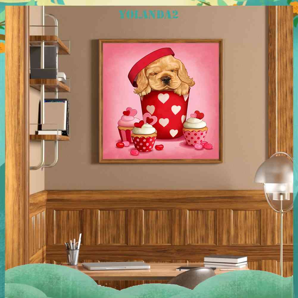 Tranh Đính Đá Kim Cương Toàn Bộ 5D DIY Hình Vẽ Chó Trang Trí Nhà Cửa