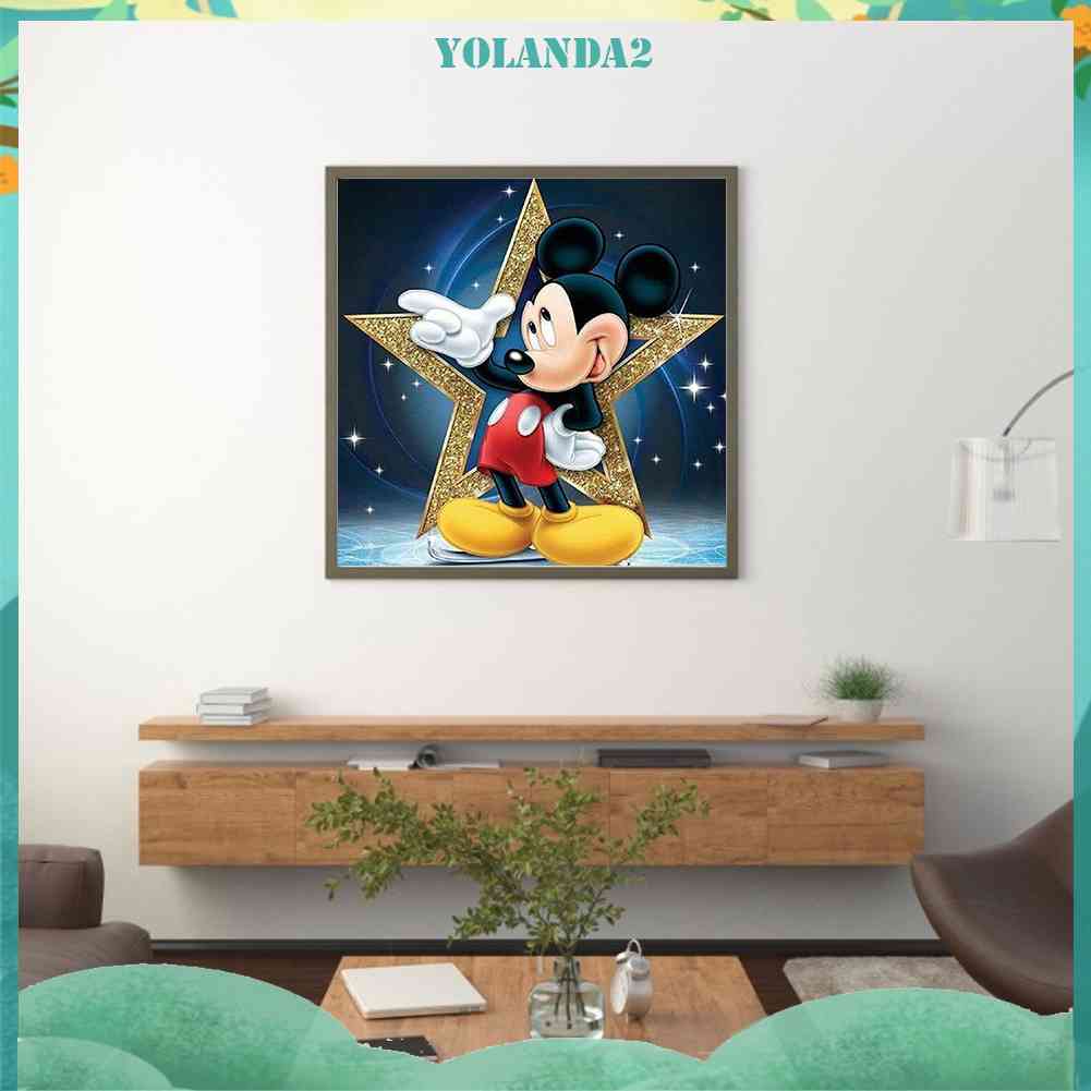 Tranh Đính Đá Kim Cương Toàn Bộ 5D DIY Hình Vẽ Chuột Mickey