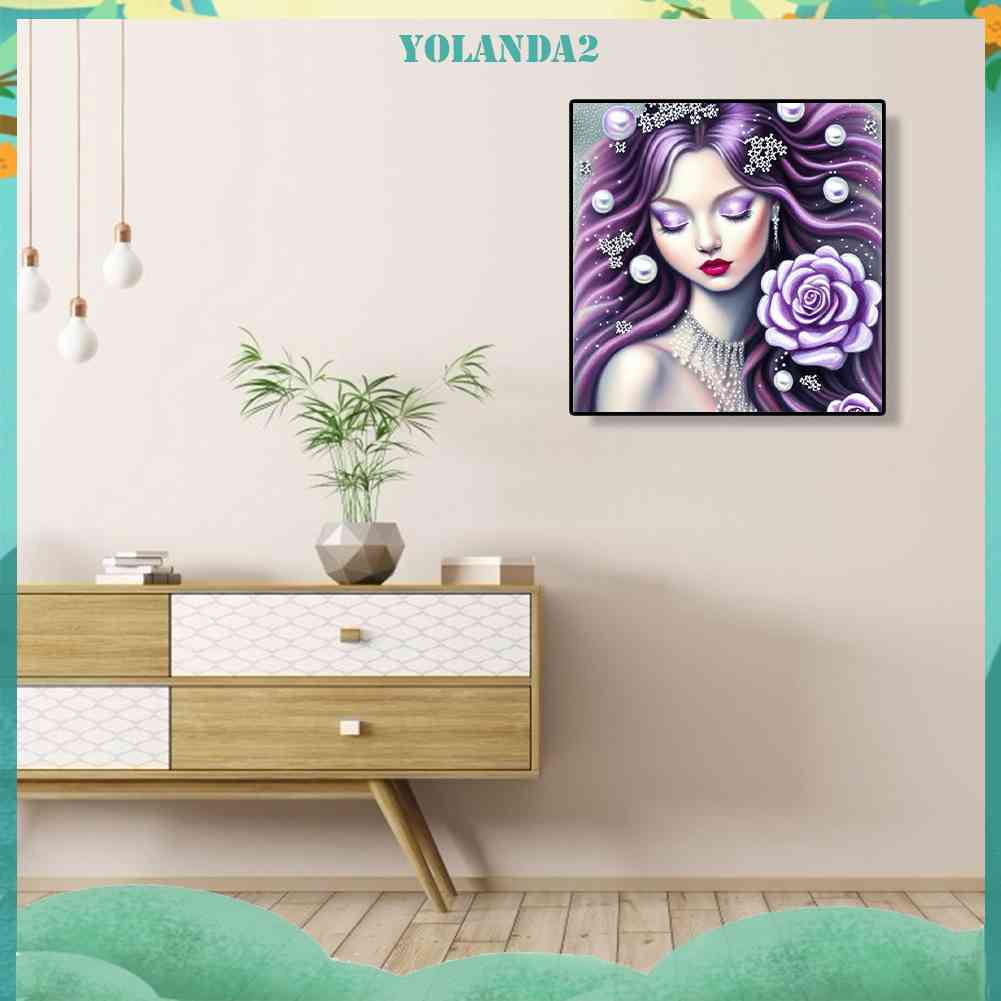 Tranh Đính Đá Kim Cương Toàn Bộ 5D DIY Hình Vẽ Cô Gái Trang Trí Nhà Cửa