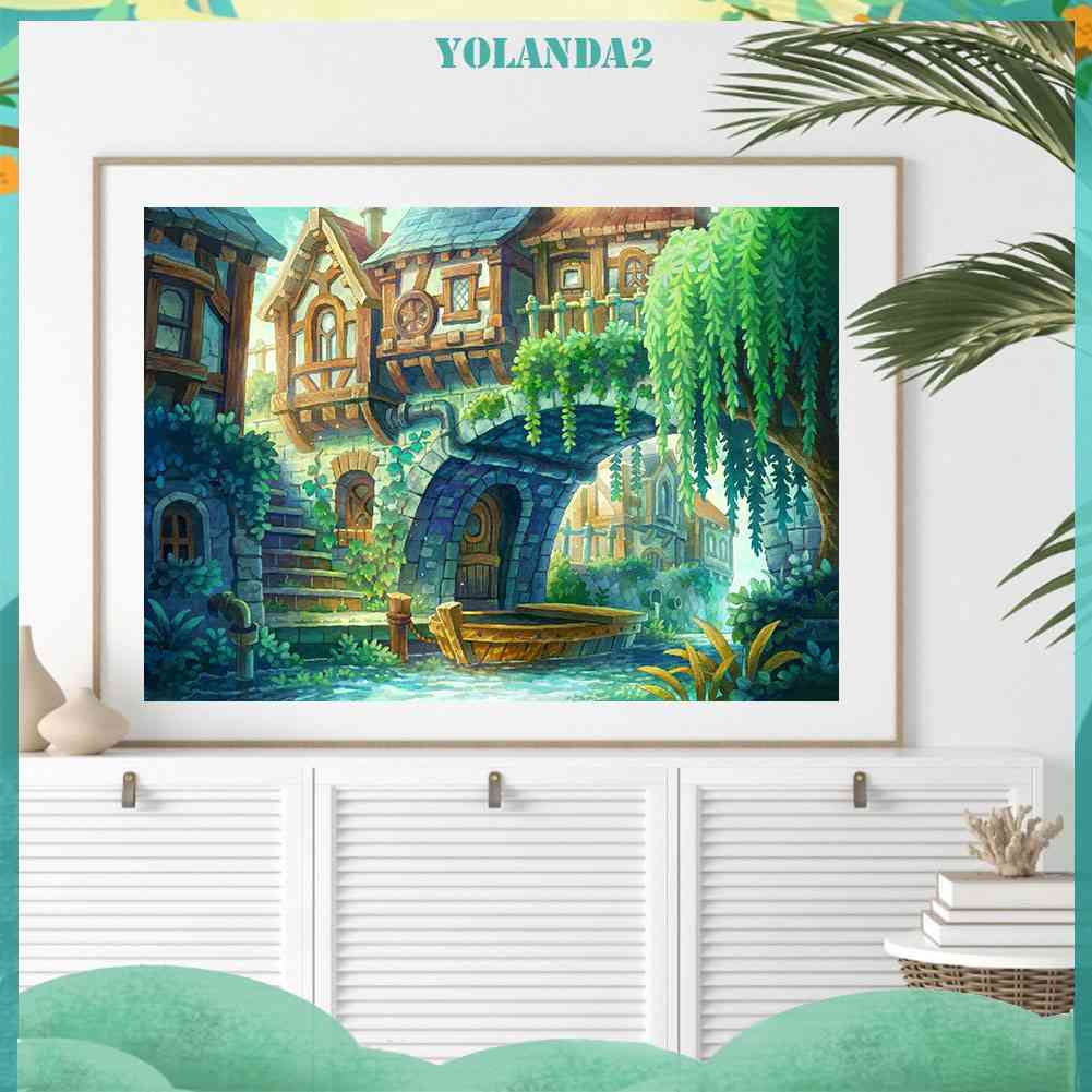 Bộ Tranh Đính Đá 5D Họa Tiết Thành Phố Trừu Tượng Độc Đáo DIY Dùng Trang Trí