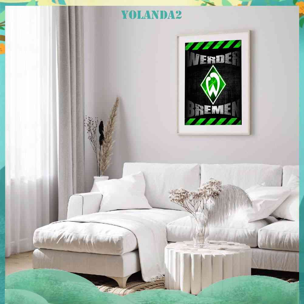 Tranh Đính Đá Kim Cương Toàn Diện Hình Logo Câu Lạc Bộ Bóng Đá Werder