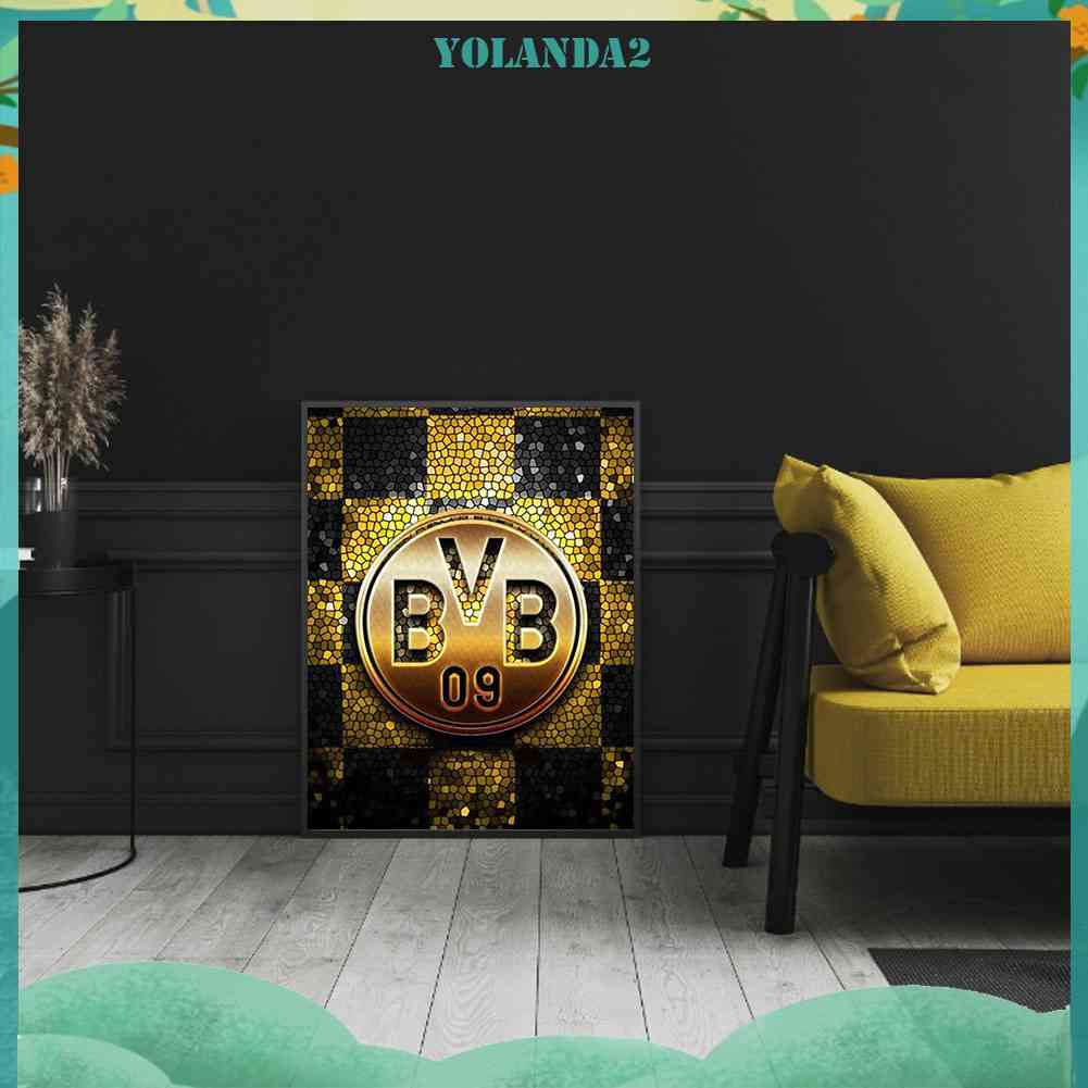 Tranh Đính Đá Kim Cương Toàn Diện Hình Logo Đội Bóng Dortmund